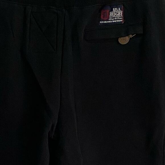 USA Rugby 1907 Division One Varsity Black Mens Athletic Jogger Size MED EUC - Picture 11 of 12